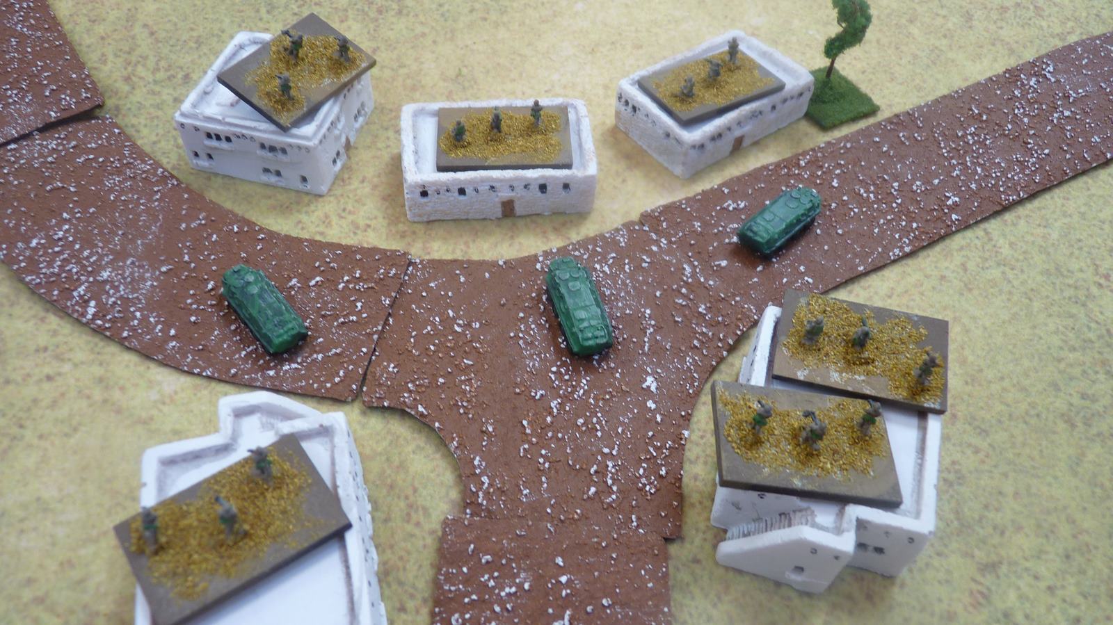 Soviet infantry occupy the village